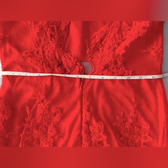 Red Boudoir Chic long lace dress. Low back maxi or lingerie. Small. Prom dress - Picture 6 of 13